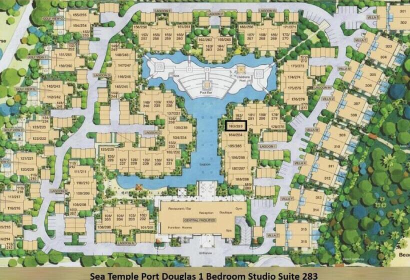 استودیو استاندارد با چشم‌انداز استخر, Luxury Apartments At Temple Resort And Spa Port Douglas