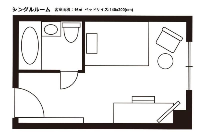 غرفة قياسية فردية, Jal City Nagano