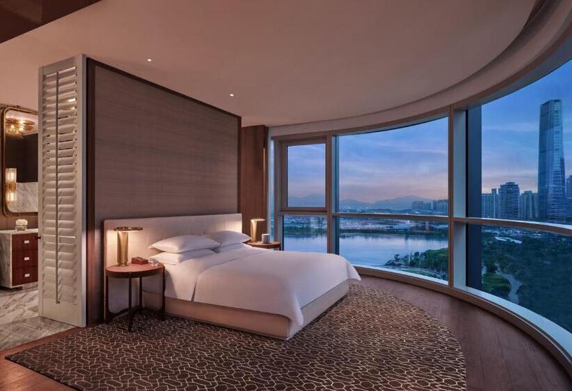 اتاق دلوکس با تخت کینگ و چشم‌انداز, 深圳湾安达仕酒店 Andaz Shenzhen Bay