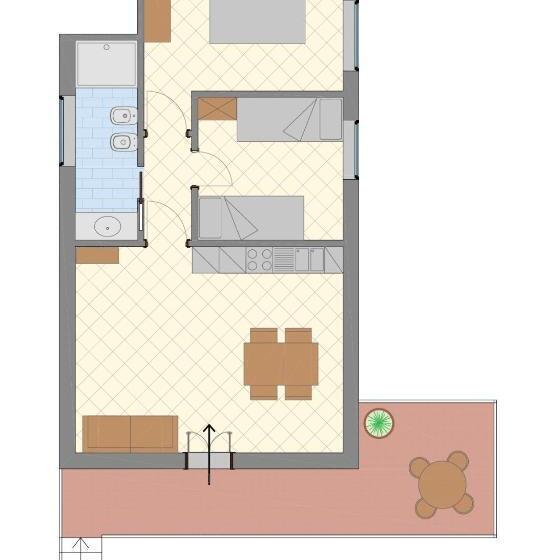 آپارتمان 2 خوابه با بالکن, Residence Il Melograno