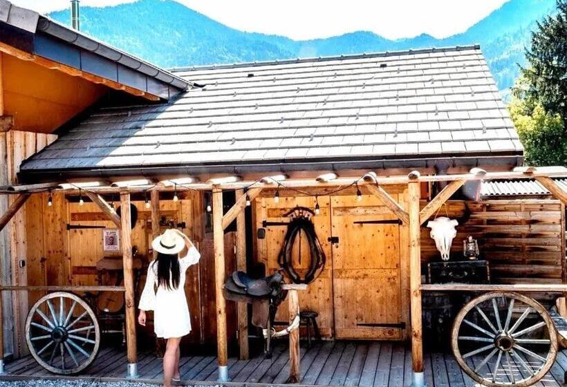 اتاق استاندارد با چشم‌انداز کوهستان, Chalet Saloon Avec Spa Privatif En Illimité