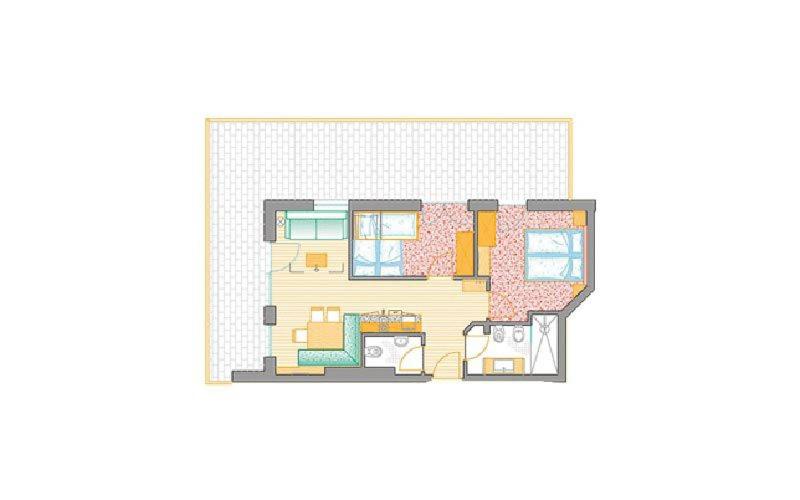 آپارتمان 2 خوابه با بالکن, Apparthotel Gartenresidence Nalserhof