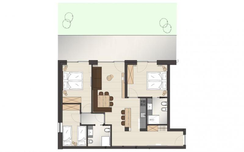 آپارتمان لوکس 1 خوابه, Apparthotel Gartenresidence Nalserhof