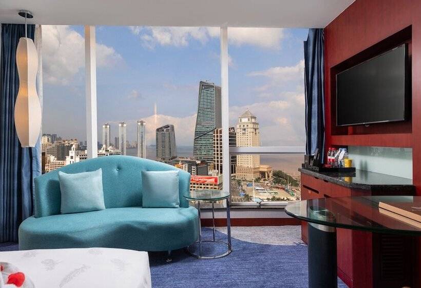 اتاق لوکس با چشم‌انداز دریا, Zhuhai Charming Holiday Hotel Free Welcome Fruit Plate