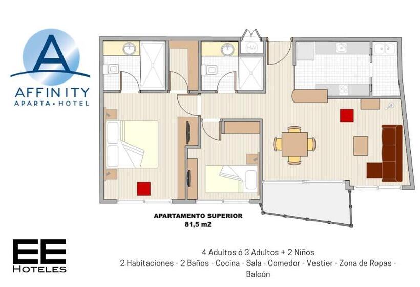 آپارتمان 2 خوابه, Affinity Aparta