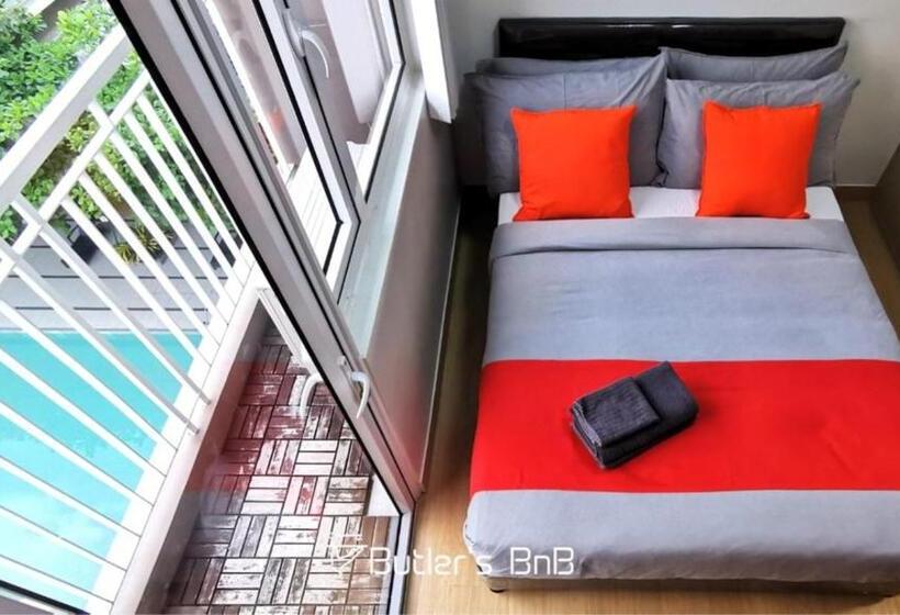 اتاق لوکس با بالکن, Butler S Bnb @ Trees Residences Qc Phil