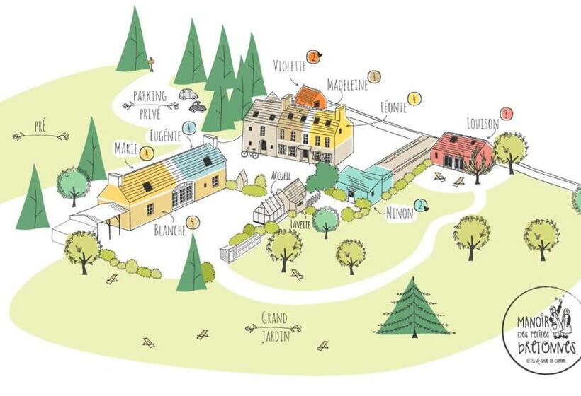 اتاق استاندارد با چشم‌انداز پارک, Manoir Des Petites Bretonnes