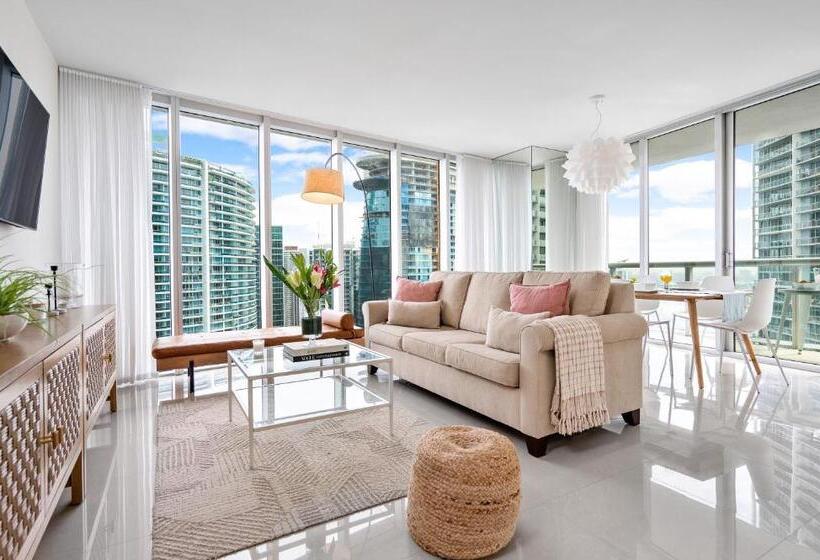 آپارتمان 2 خوابه با چشم‌انداز دریا, Brickell By Miami Vacation Rentals