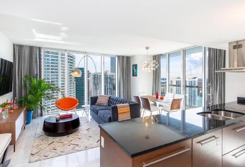 آپارتمان 2 خوابه با چشم‌انداز دریا, Brickell By Miami Vacation Rentals