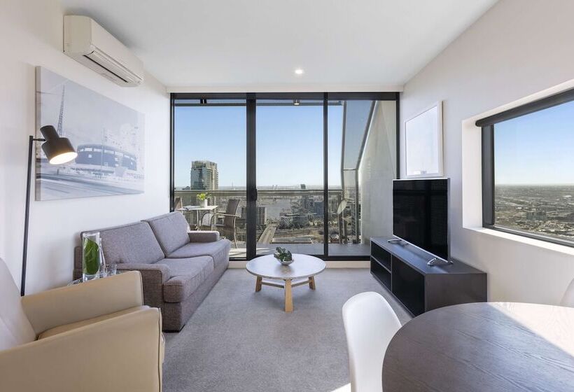 ２ベッドルームのエクゼクティブアパートメント, Oaks Melbourne On William Suites