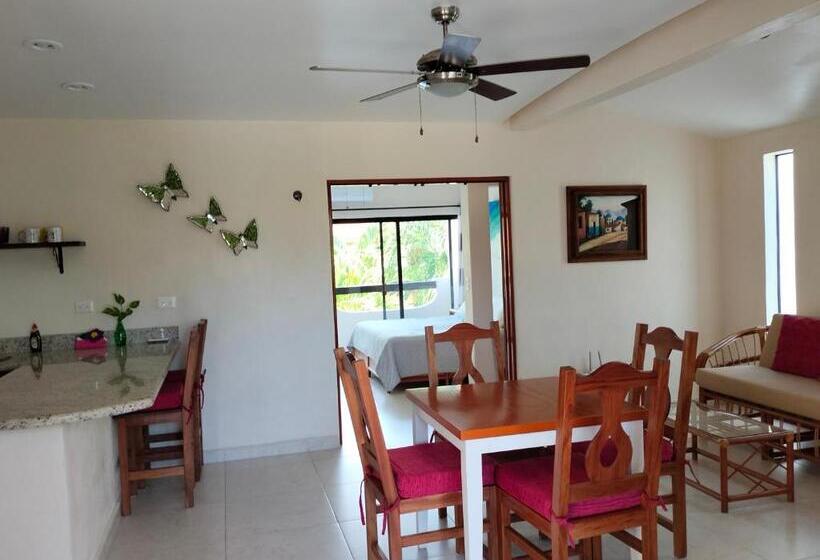 اتاق لوکس با چشم‌انداز استخر, Cabañas Puerto Morelos