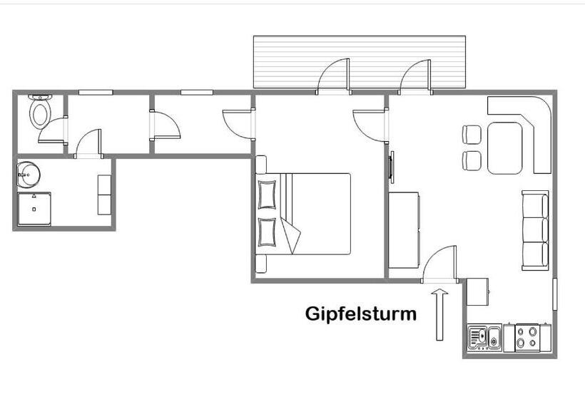 آپارتمان 1 خوابه با بالکن, Haus Fritz