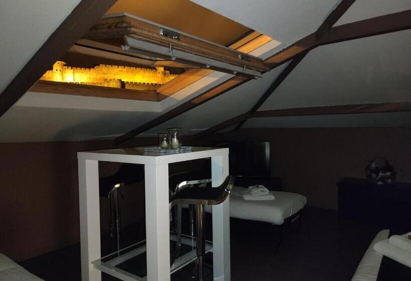 اتاق سوپریور چهار تخته, La Villa Carcassonne, Cité 8 Min à Pieds, Clim, Piscine, Full Wifi, Borne 7,5kw, Vélo élect, Parking