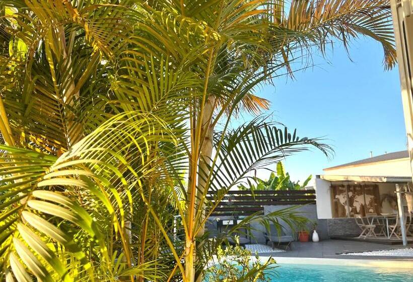اتاق استاندارد با چشم‌انداز استخر, Villa Ti Moon, Entre Deux, Piscine