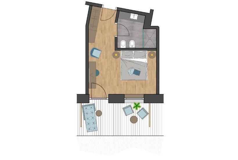 سوییت با چشم‌انداز باغ, Chalet Grumer Suites&spa