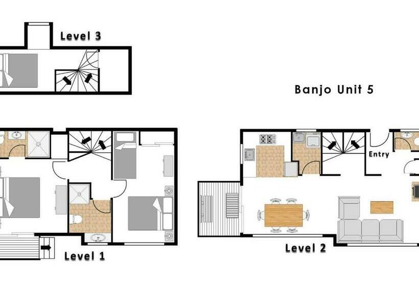 آپارتمان 1 خوابه, Banjo 5 Two Bedroom And Loft With Alpine Views And Fireplace