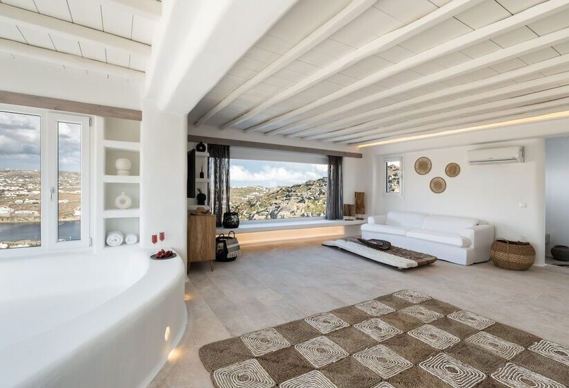Suite Queen Bed, White Stone Mykonos
