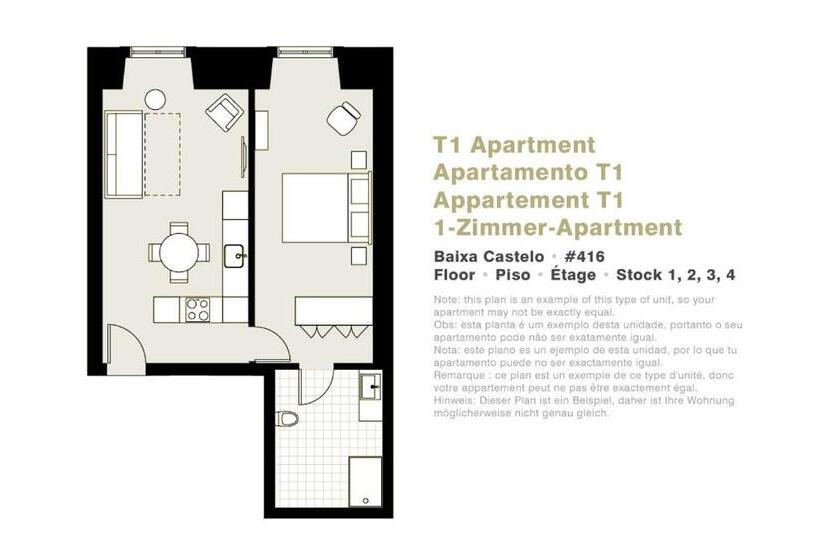 带1个卧室的公寓, Lisbon Serviced Apartments   Baixa Castelo