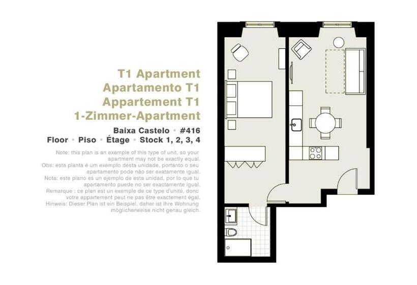 شقة غرفة واحدة, Lisbon Serviced Apartments   Baixa Castelo