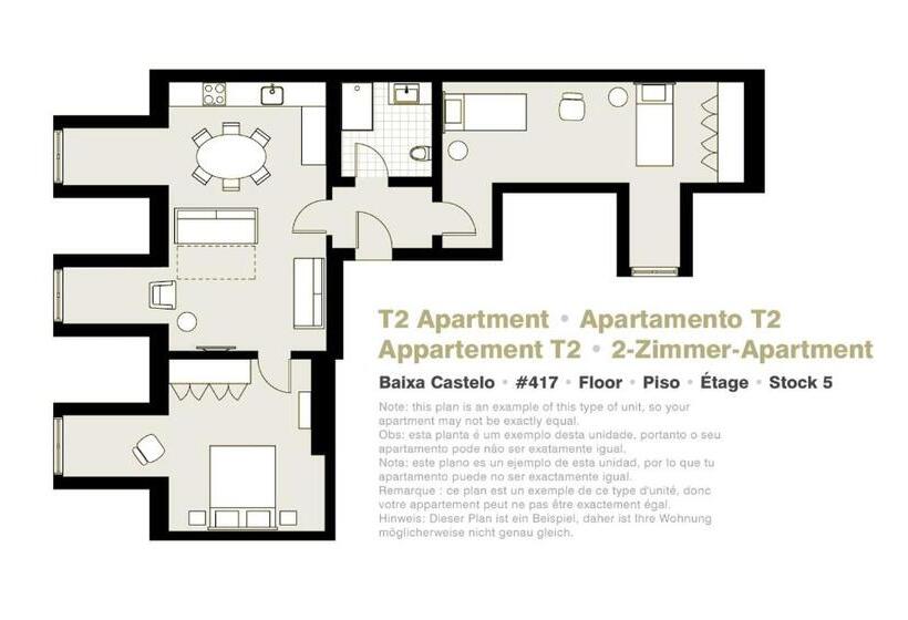 Apartament 2 Dormitoris, Lisbon Serviced Apartments   Baixa Castelo