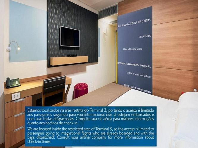 اتاق لوکس با تخت بزرگ, Tryp By Wyndham São Paulo Airport   Hotel De Transito Terminal 3  Lado Ar   área Restrita á Passagei