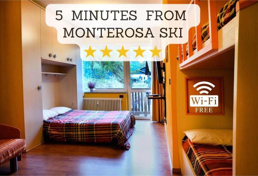 آپارتمان 1 خوابه با چشم‌انداز, [5 Minutes From Monterosa Ski] Wi Fi & Relax