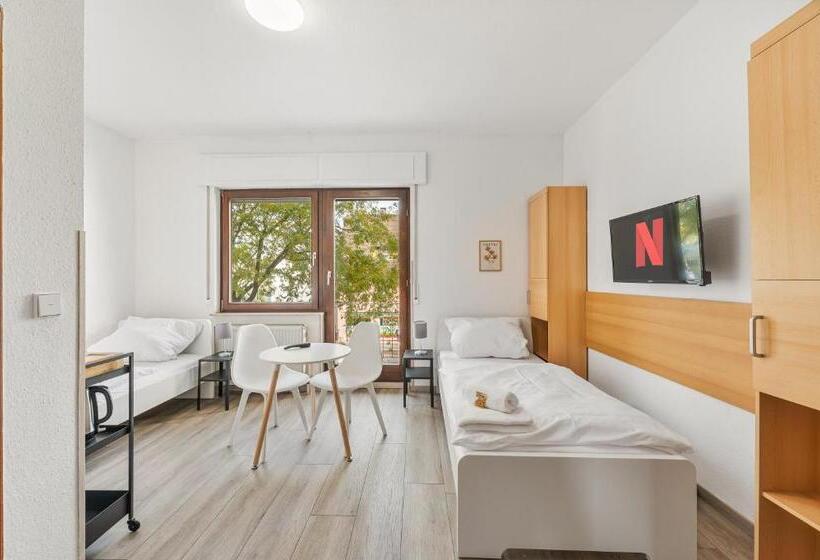 اتاق استاندارد با بالکن, Home2stay Apartmenthaus Heilbronn City Kitchen Parking Highspeed Wifi Washroom