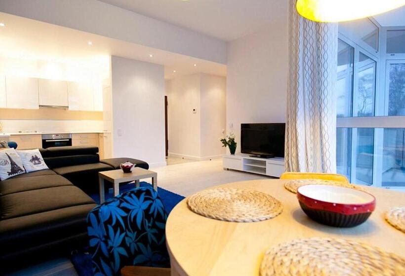 آپارتمان 1 خوابه با چشم‌انداز جانبی دریا, Dune Resort Mielno   A