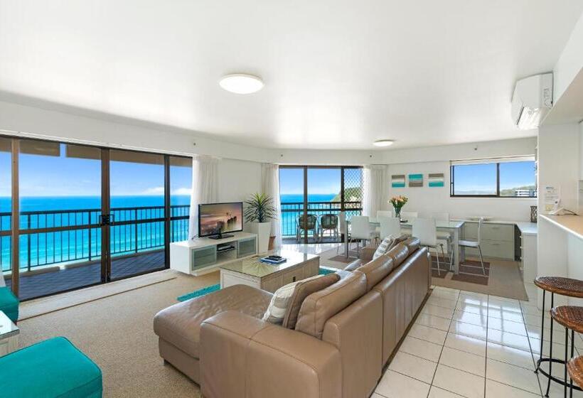 آپارتمان ممتاز سه‌خوابه رو به دریا, Burleigh Esplanade Apartments