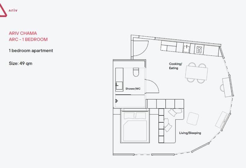 침실 1개 아파트, Ariv Apartments Zug