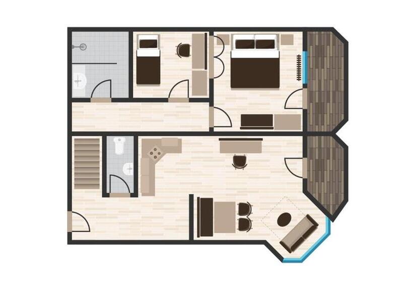 آپارتمان 2 خوابه, Alpenstüble Appartements