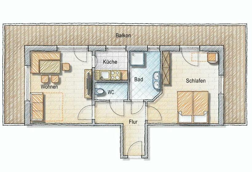 آپارتمان 1 خوابه, Posers Bergwelt B&b