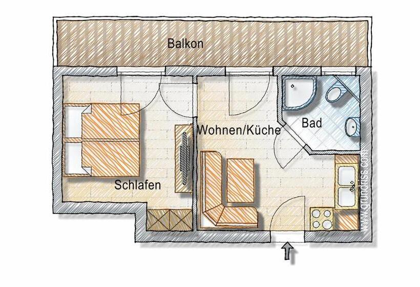 آپارتمان عادی 1 خوابه, Posers Bergwelt B&b