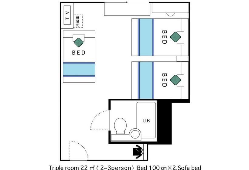 3-Bett-Standardzimmer, Areaone Sakaiminato Marina