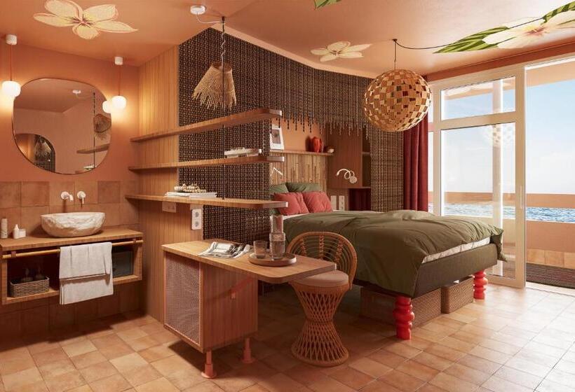 اتاق استاندارد با بالکن و چشم‌انداز دریا, Bikini Island & Mountain Hotel Es Trenc  Adults Only