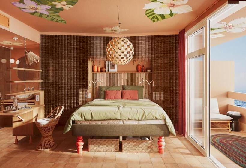 اتاق لوکس با بالکن و چشم‌انداز دریا, Bikini Island & Mountain Hotel Es Trenc  Adults Only