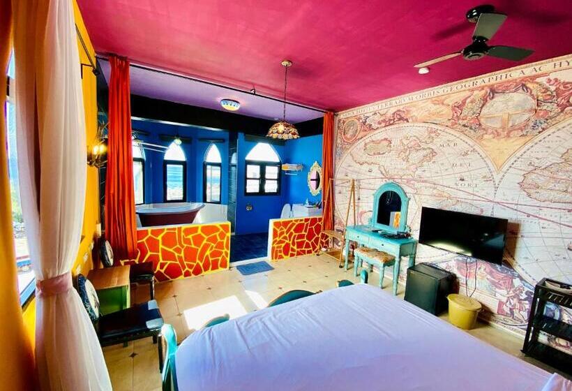 اتاق لوکس با چشم‌انداز دریا, 綠島寧靜海潛水 城堡館 Twinkleocean Diving Hostel