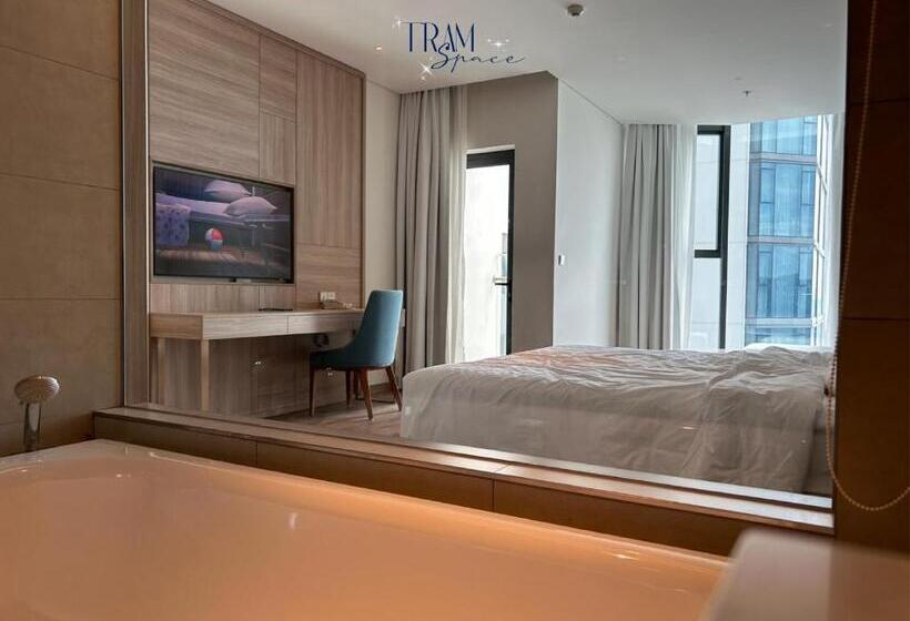 اتاق استاندارد با تخت بزرگ, Trạm Space   Khách Sạn Căn Hộ View Biển