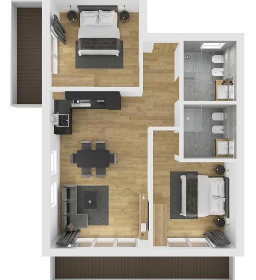 1 Bedroom Penthouse Apartment, Chalet Kristall   Dolomites Garden Chalet