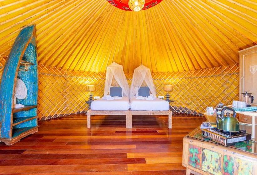 اتاق لوکس با چشم‌انداز دریا, Eco Village Finca De Arrieta   Yurts And Stone Cottages   Shared Pool   Walking Distance To Arrieta