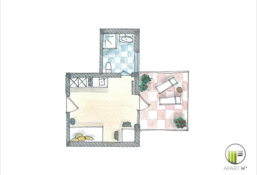 اتاق استاندارد یک نفره, City Hotel Apartw3   Kostenlos Parken