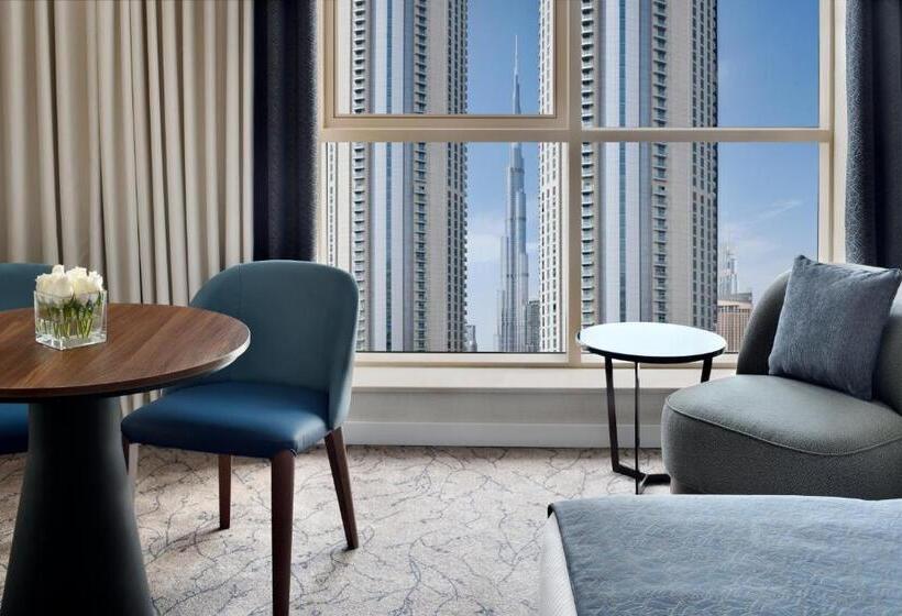 اتاق دلوکس با تخت کینگ و چشم‌انداز, Mövenpick Hotel Apartments Downtown Dubai