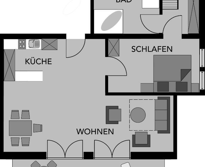 آپارتمان 1 خوابه با چشم‌انداز, Alpenhaus Oberstdorf