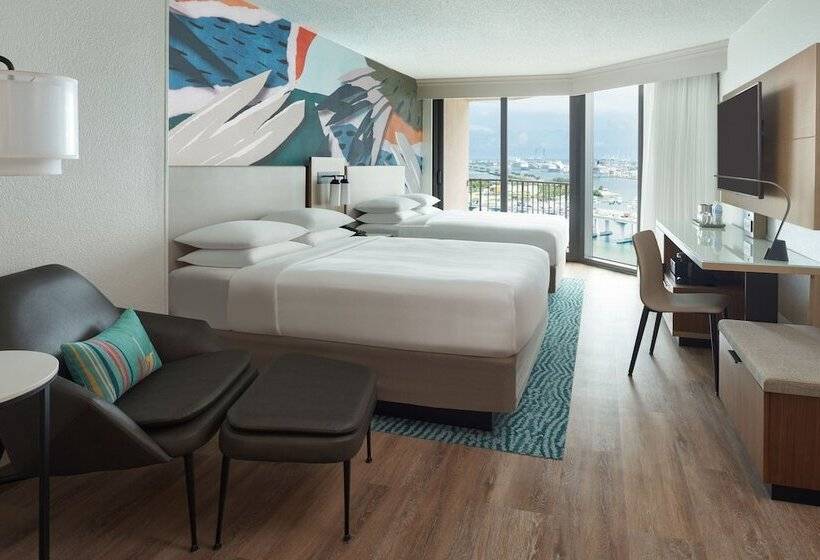 带2个双人床的标准工作室, Miami Marriott Biscayne Bay