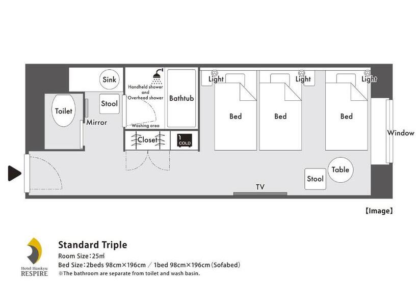 Superior Triple Room, Hankyu Respire Osaka
