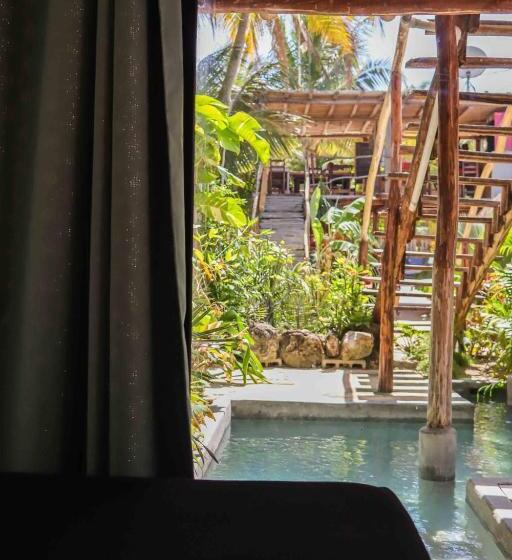 스탠다드 트리플 룸 가든 전망, Casa Mate Beachfront Cabañas El Cuyo