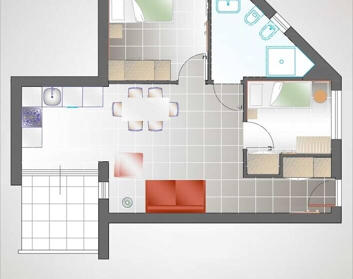 Апартаменты 2 Спальни, Residence Cavalluccio Marino