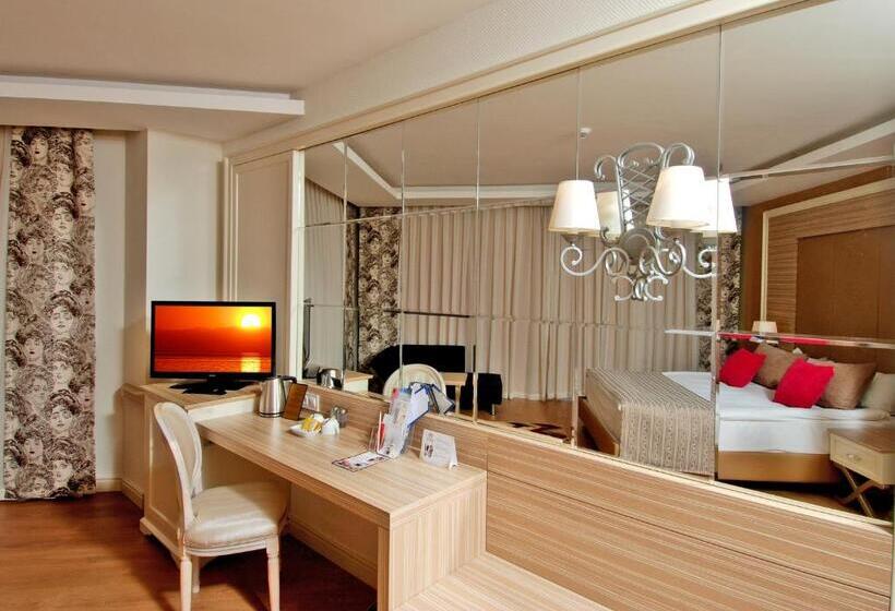 اتاق اساندارد با چشم‌انداز جانبی به دریا, Delphin Deluxe Resort