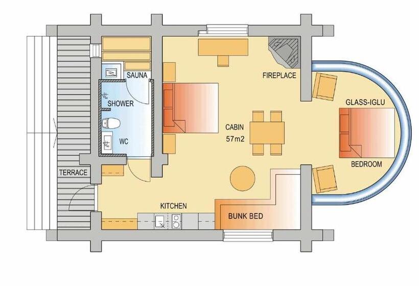 스탠다드 룸, Kakslauttanen Arctic Resort   Igloos And Chalets