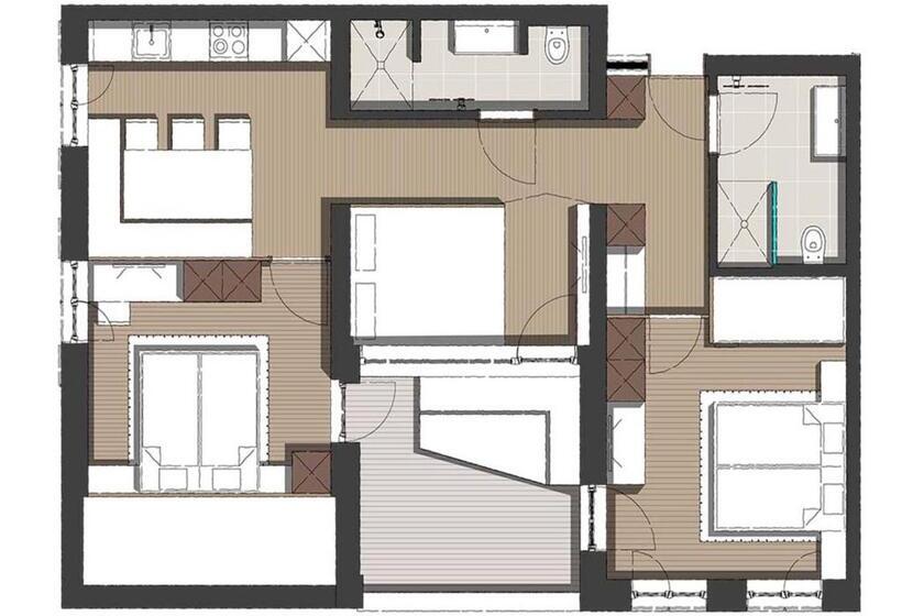 Апартаменты 2 Спальни, Berghaus Schröcken   Hotel Apartments Spa